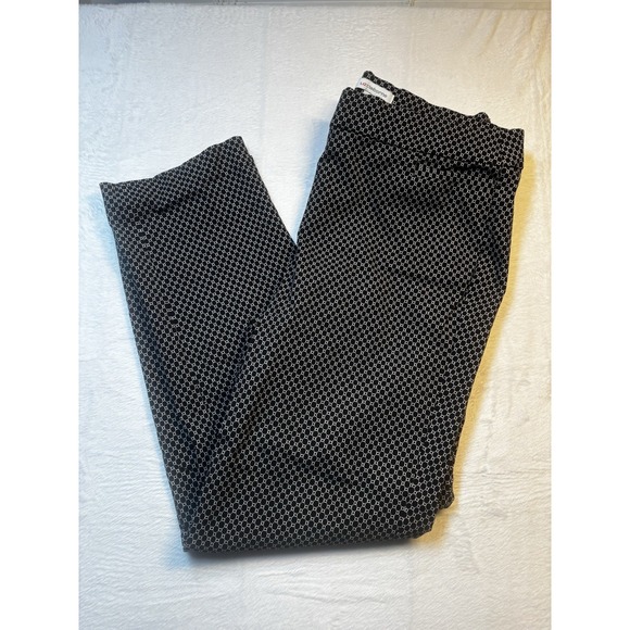 Liz Claiborne Pants Women's Size 18 Work Classic Ankle Black White Geometric - Picture 1 of 10